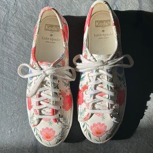Kate spade leather floral Keds
